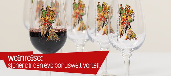 EVB Bonuswelt: Ein Weinglas zur Beckumer Weinreise geschenkt