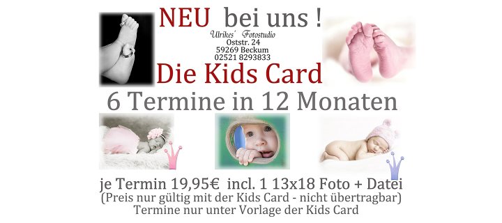 Neu in Ulrikes Fotostudio: Die Kids Card