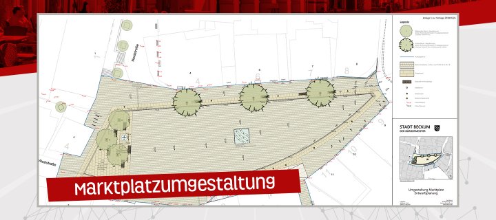Planentwurf zur Umgestaltung des Markplatzes Beckum