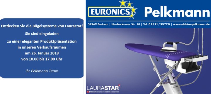 Reminder: Laurastar Produktpräsentation steht an