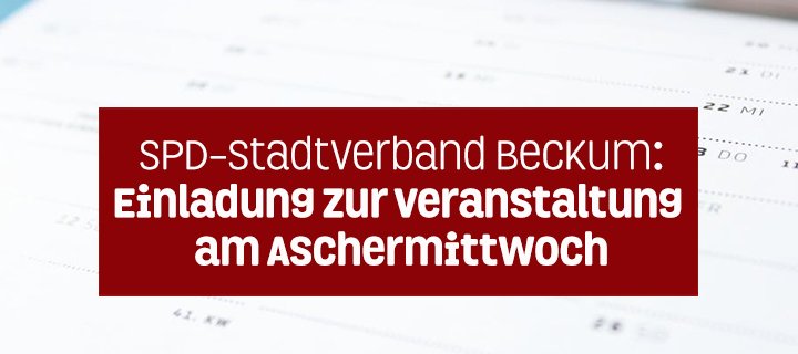 Reminder: SPD-Stadtverband Beckum: Politischer Aschermittwoch