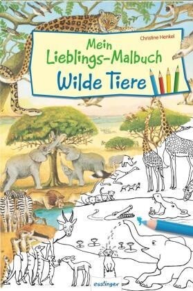 Mein Lieblings-Malbuch – Im Wald oder Im Zoo oder Wilde Tiere verschiedene Motive