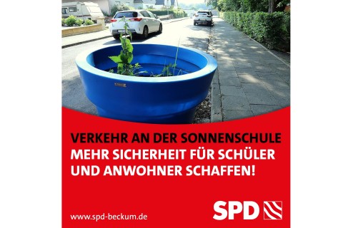 SPD beantragt Verkehrsberuhigung an der Sonnenschule.
